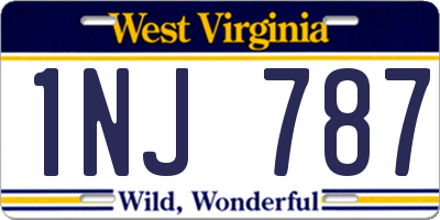 WV license plate 1NJ787