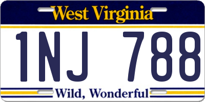 WV license plate 1NJ788