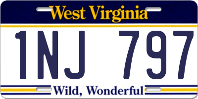 WV license plate 1NJ797