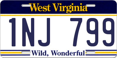 WV license plate 1NJ799