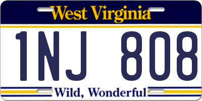 WV license plate 1NJ808