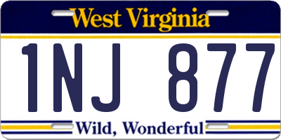 WV license plate 1NJ877