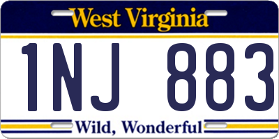WV license plate 1NJ883