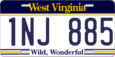 WV license plate 1NJ885