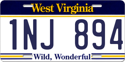 WV license plate 1NJ894