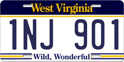 WV license plate 1NJ901