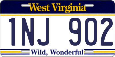 WV license plate 1NJ902