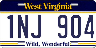 WV license plate 1NJ904