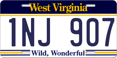 WV license plate 1NJ907