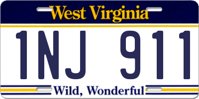 WV license plate 1NJ911