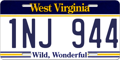 WV license plate 1NJ944