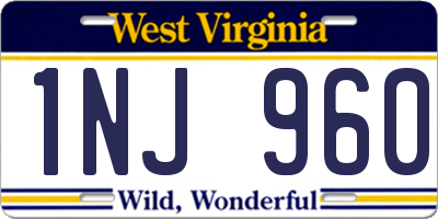 WV license plate 1NJ960