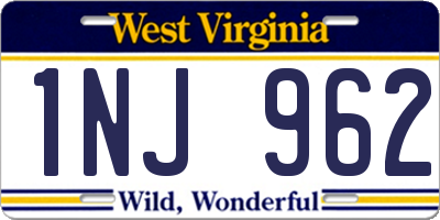 WV license plate 1NJ962