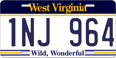 WV license plate 1NJ964