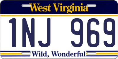 WV license plate 1NJ969