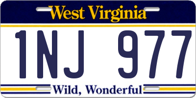 WV license plate 1NJ977