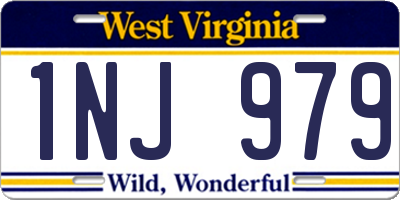 WV license plate 1NJ979