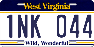 WV license plate 1NK044