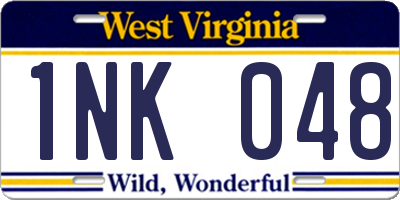 WV license plate 1NK048