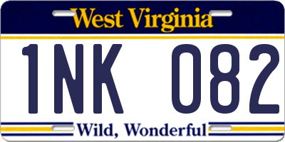 WV license plate 1NK082