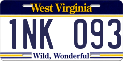 WV license plate 1NK093
