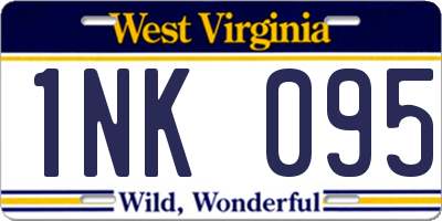 WV license plate 1NK095