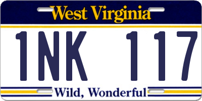 WV license plate 1NK117