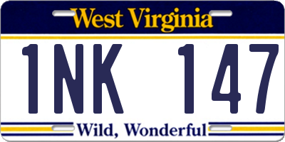 WV license plate 1NK147