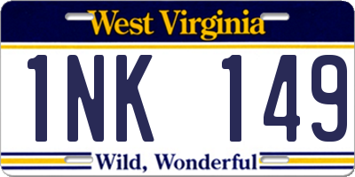 WV license plate 1NK149