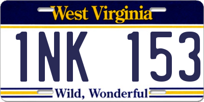 WV license plate 1NK153