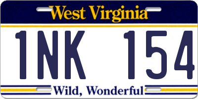 WV license plate 1NK154