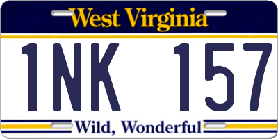 WV license plate 1NK157