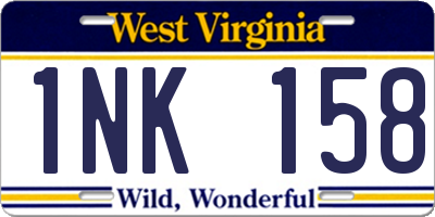 WV license plate 1NK158
