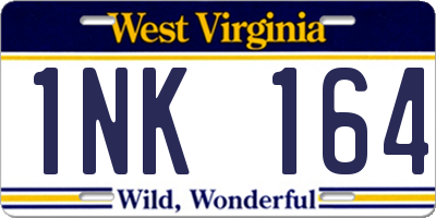 WV license plate 1NK164