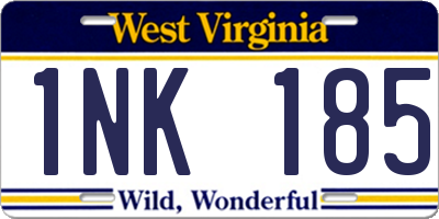 WV license plate 1NK185