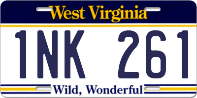 WV license plate 1NK261