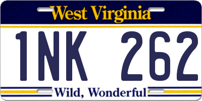 WV license plate 1NK262