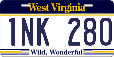 WV license plate 1NK280
