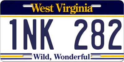 WV license plate 1NK282