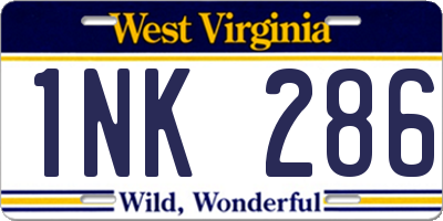 WV license plate 1NK286