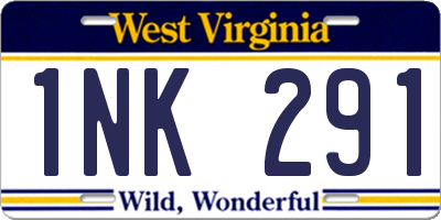 WV license plate 1NK291
