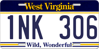 WV license plate 1NK306