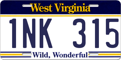 WV license plate 1NK315