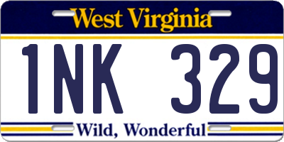 WV license plate 1NK329
