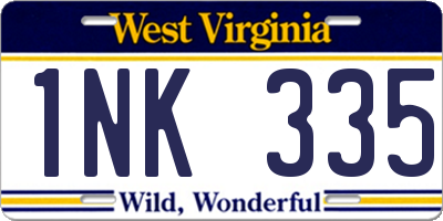 WV license plate 1NK335