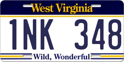 WV license plate 1NK348