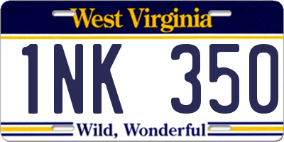 WV license plate 1NK350