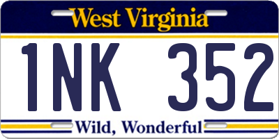 WV license plate 1NK352