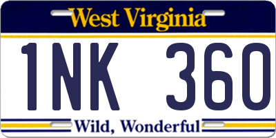 WV license plate 1NK360