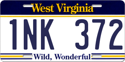 WV license plate 1NK372